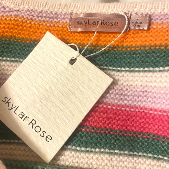 Colorful Striped Knit Cropped Tank - Picture 5 of 5